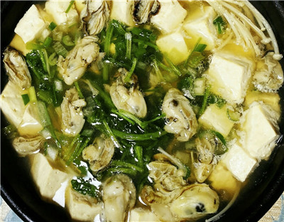 豆腐杂蔬蛎子煲，冬日餐桌离不了——我爱吃海鲜