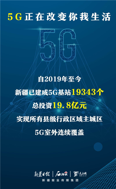 新疆建成5G基站近2万个