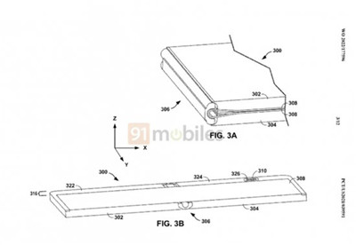 谷歌可折叠手机专利曝光 类似Galaxy Fold设计有边框摄像头图3